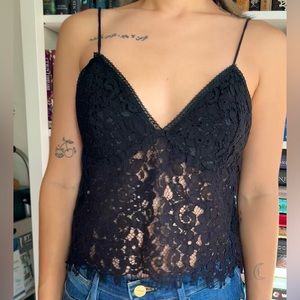 Black Lace Tank Top